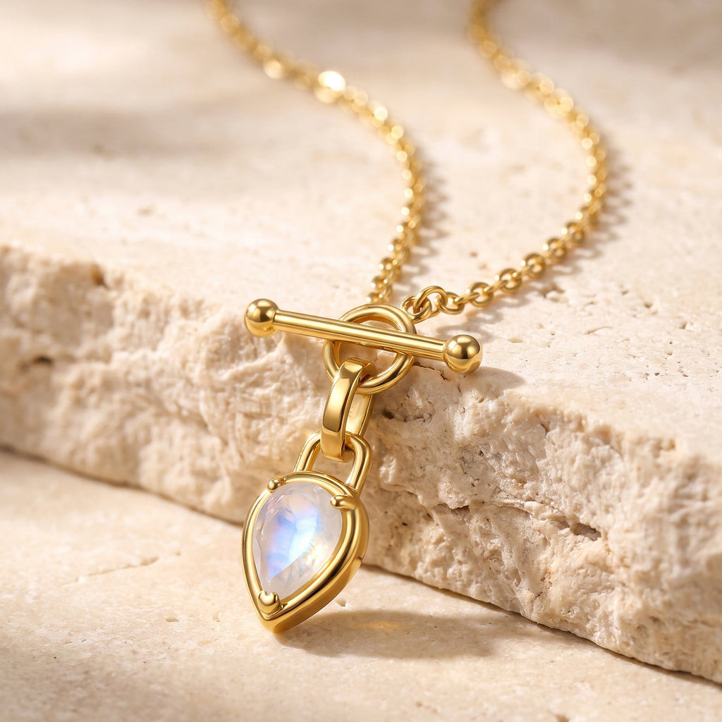 Moonstone Talis T-Lock Necklace - June Birthstone