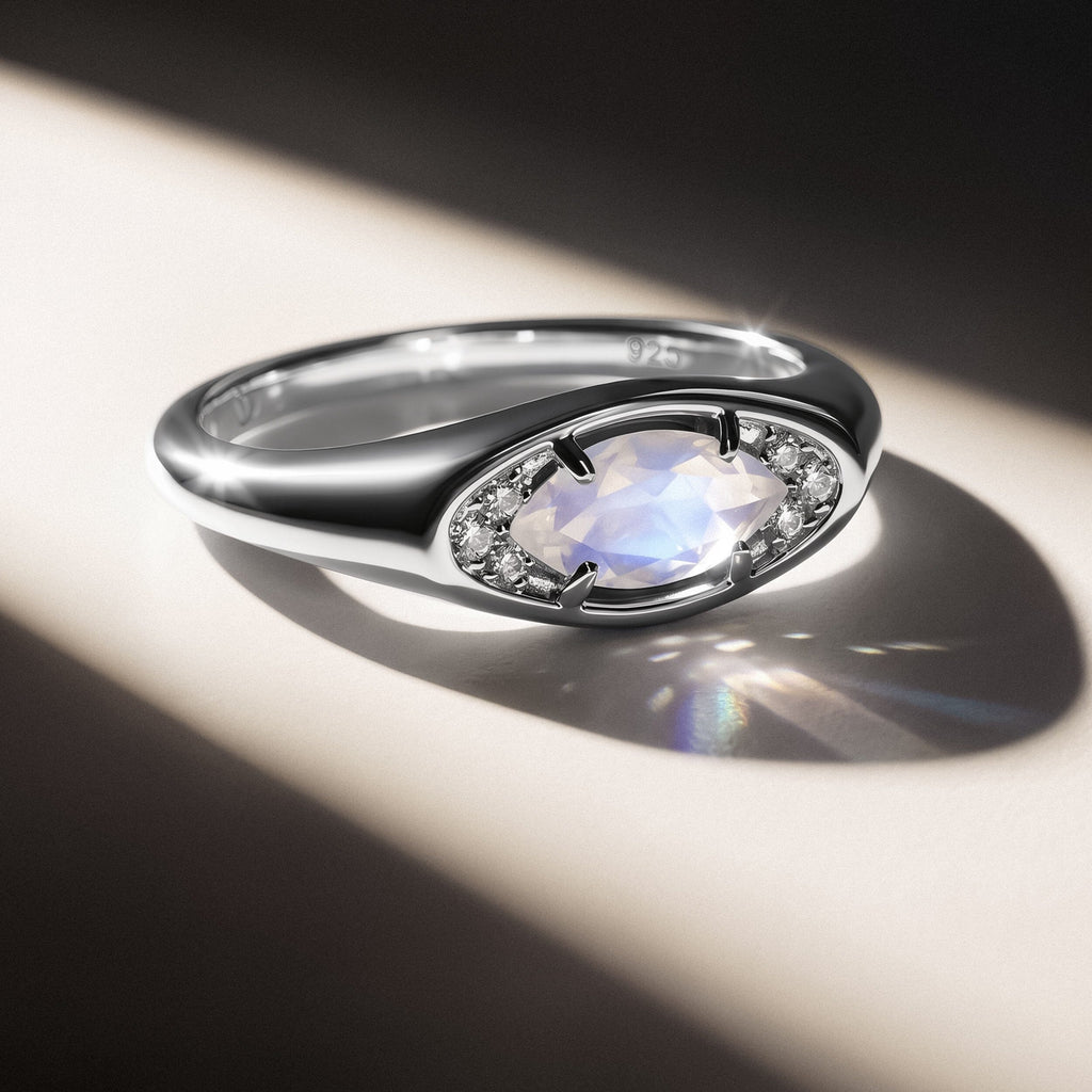 Moonstone Ring - Evil Eye