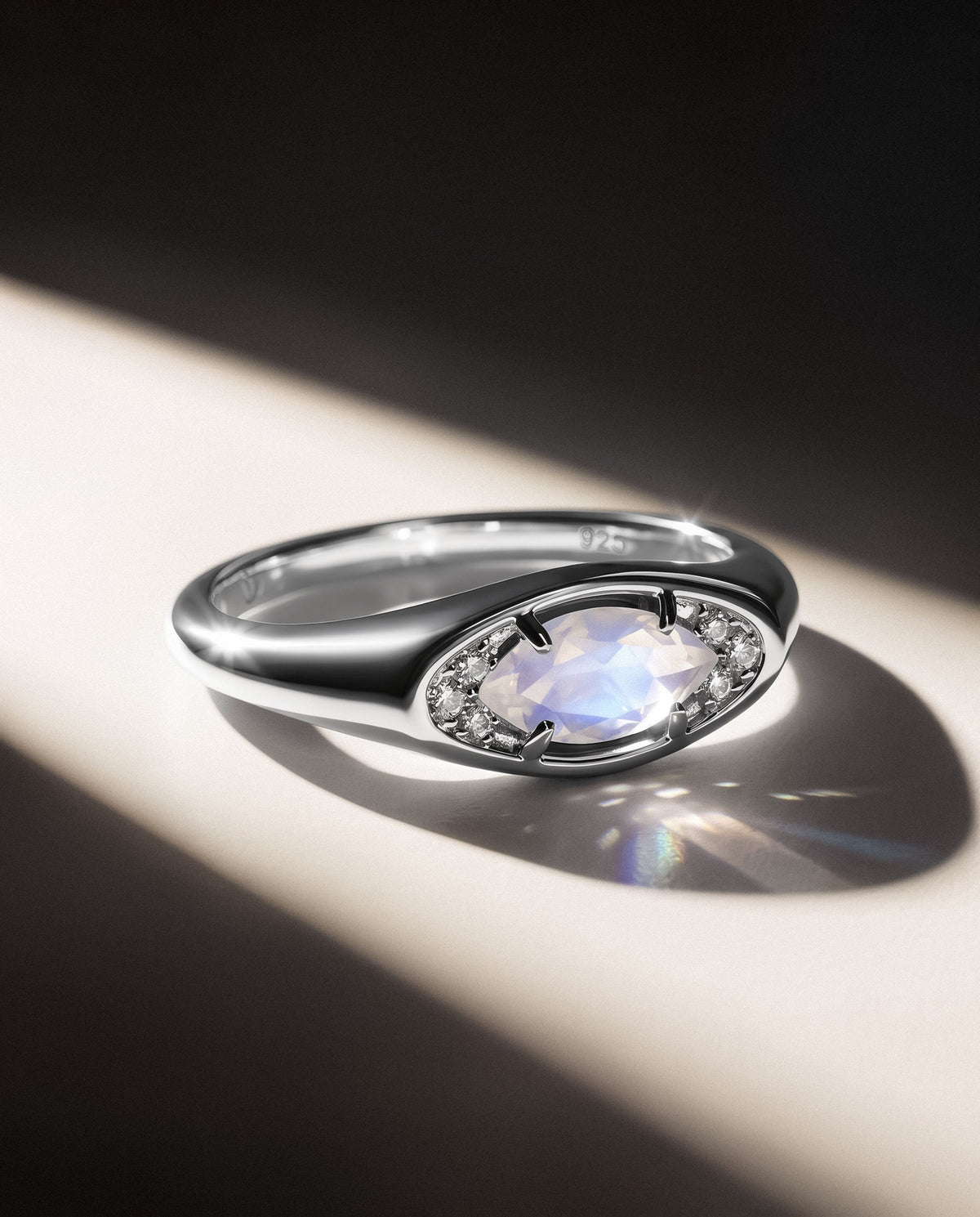 Moonstone Ring - Evil Eye