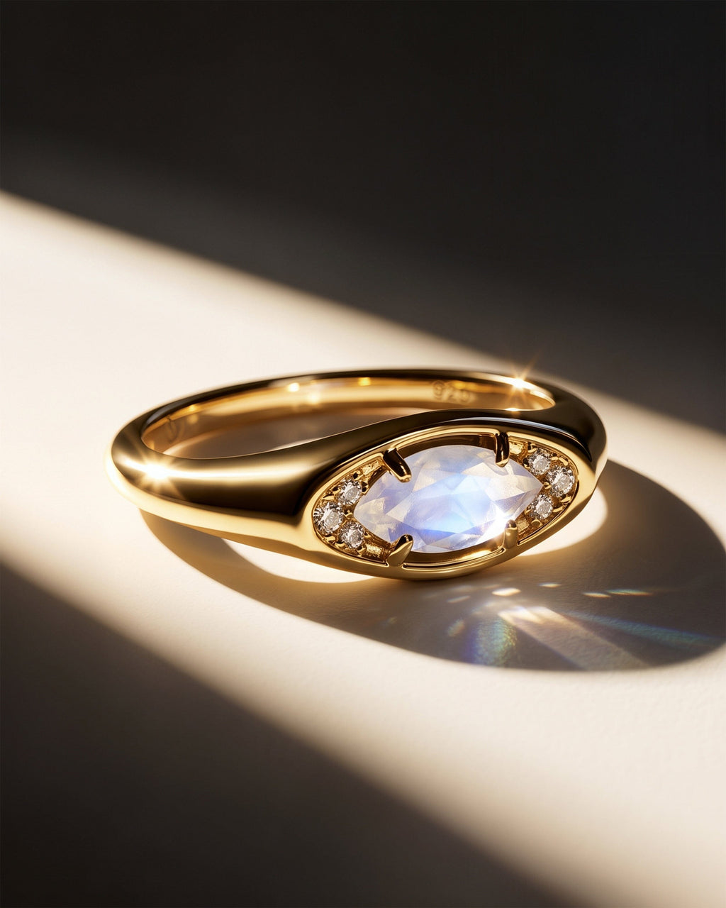 Moonstone Ring - Evil Eye