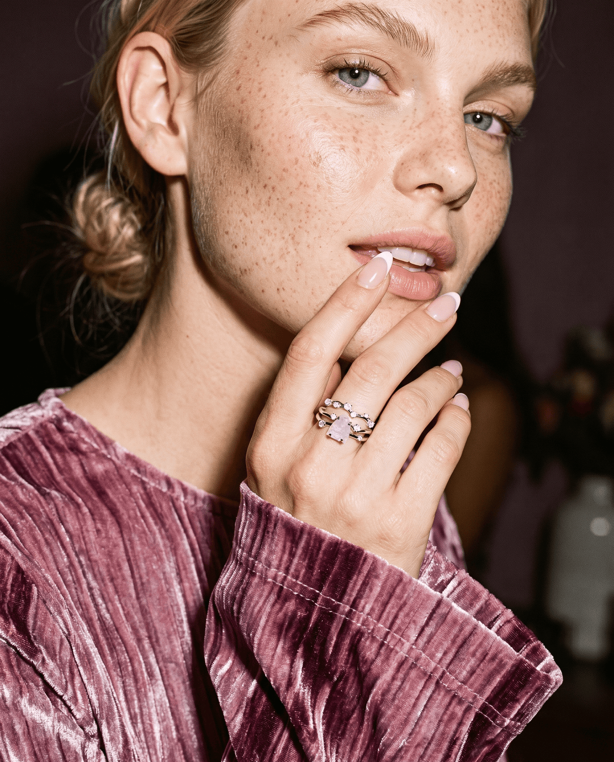 Moonstone Lab Diamond Ring - Flow