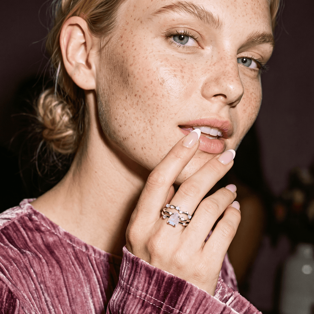 Moonstone Ring - Flow - Solid Gold