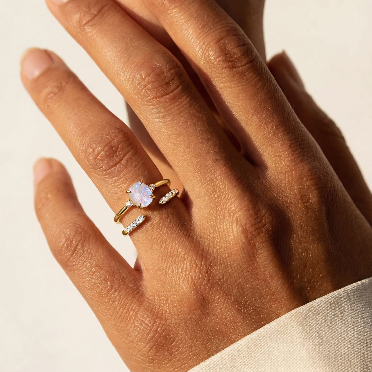 Petite Raw Allure Ring & Twinkling Band