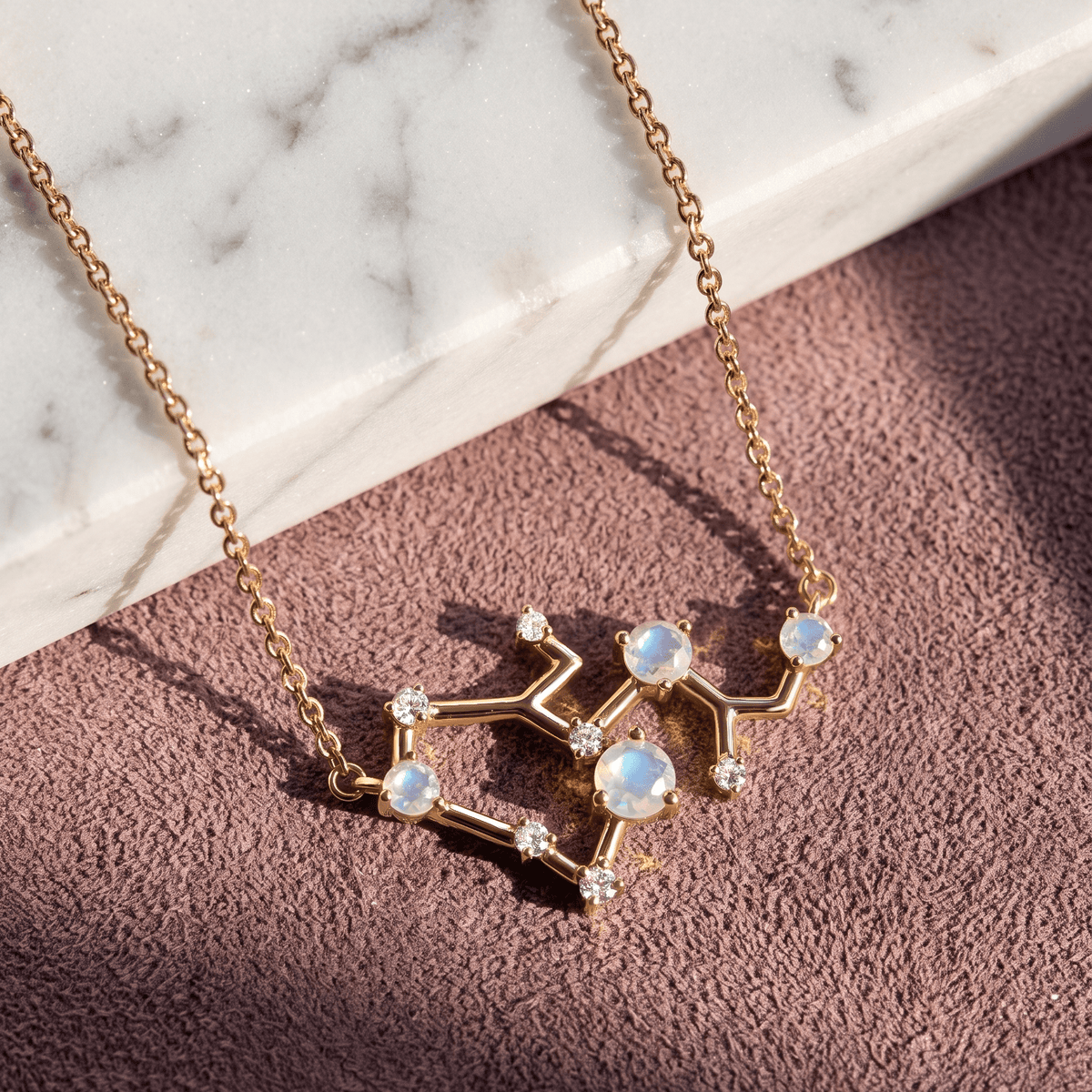Moonstone Sagittarius Zodiac Constellation & Heroine Necklaces