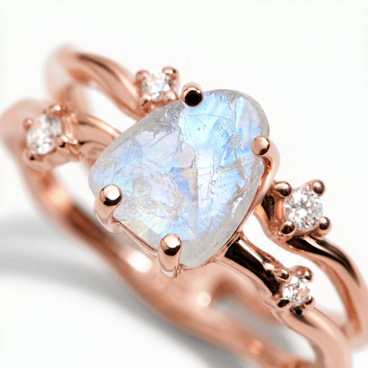 Moonstone Ring - Flow - Solid Gold