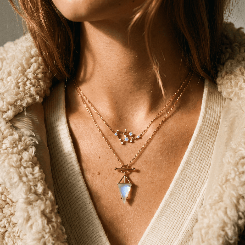 Moonstone Sagittarius Zodiac Constellation & Heroine Necklaces