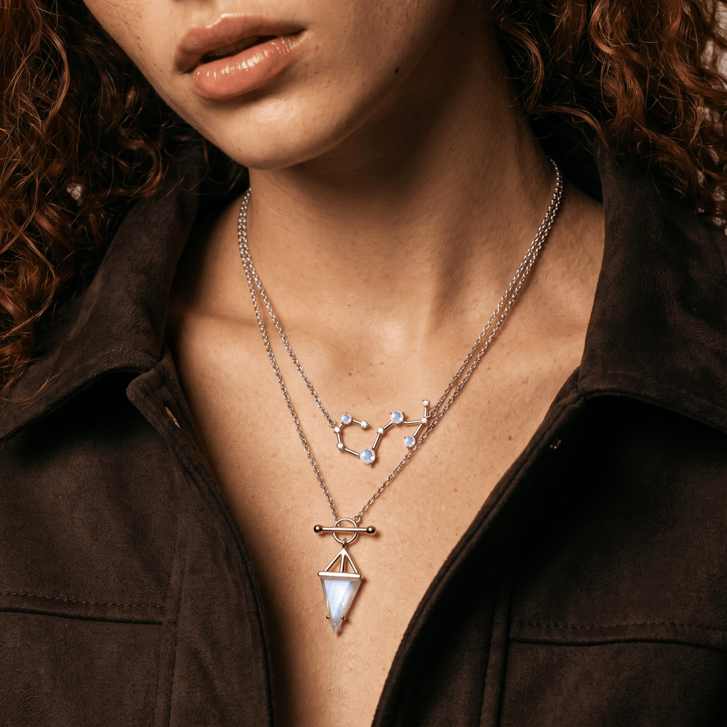 Moonstone Scorpio Zodiac Constellation & Heroine Necklaces