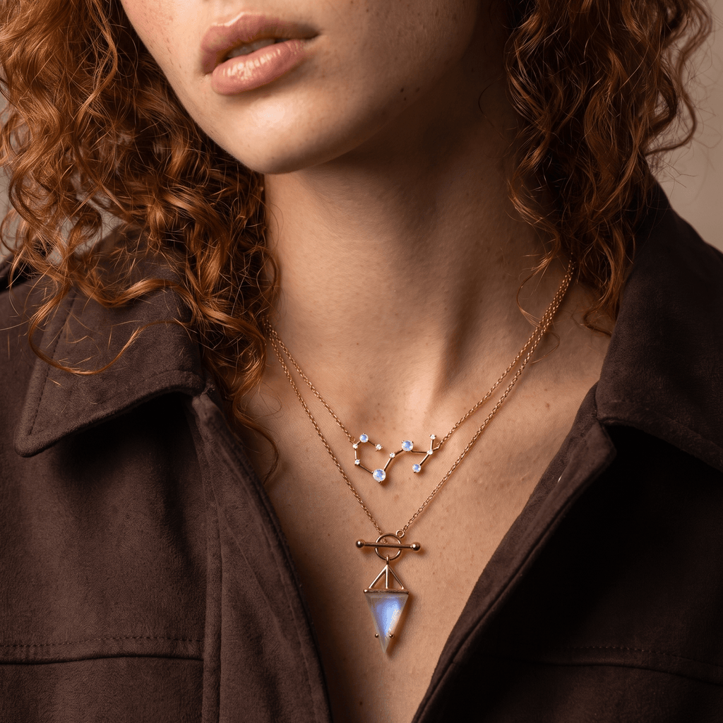 Moonstone Scorpio Zodiac Constellation & Heroine Necklaces