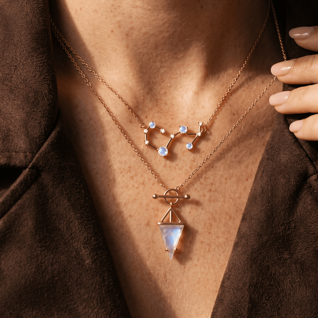 Moonstone Scorpio Zodiac Constellation & Heroine Necklaces