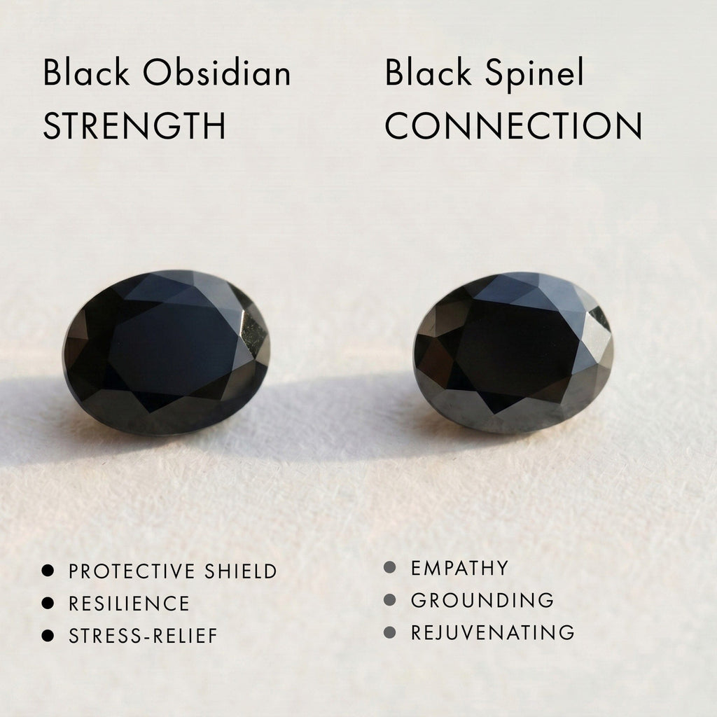Black Obsidian Black Spinel Ring - Harlow