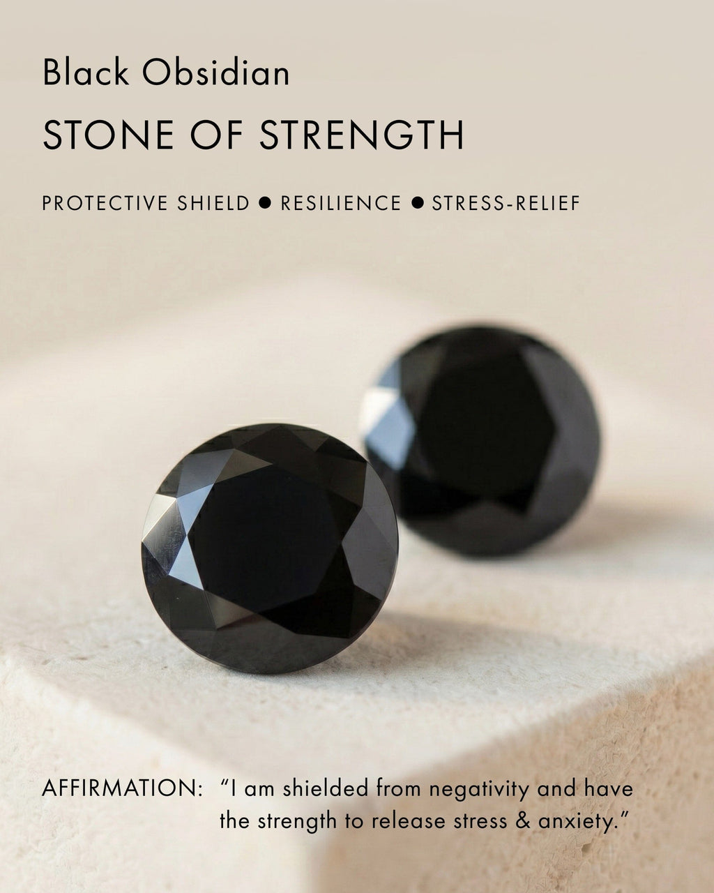 Black Obsidian Ring - Flow