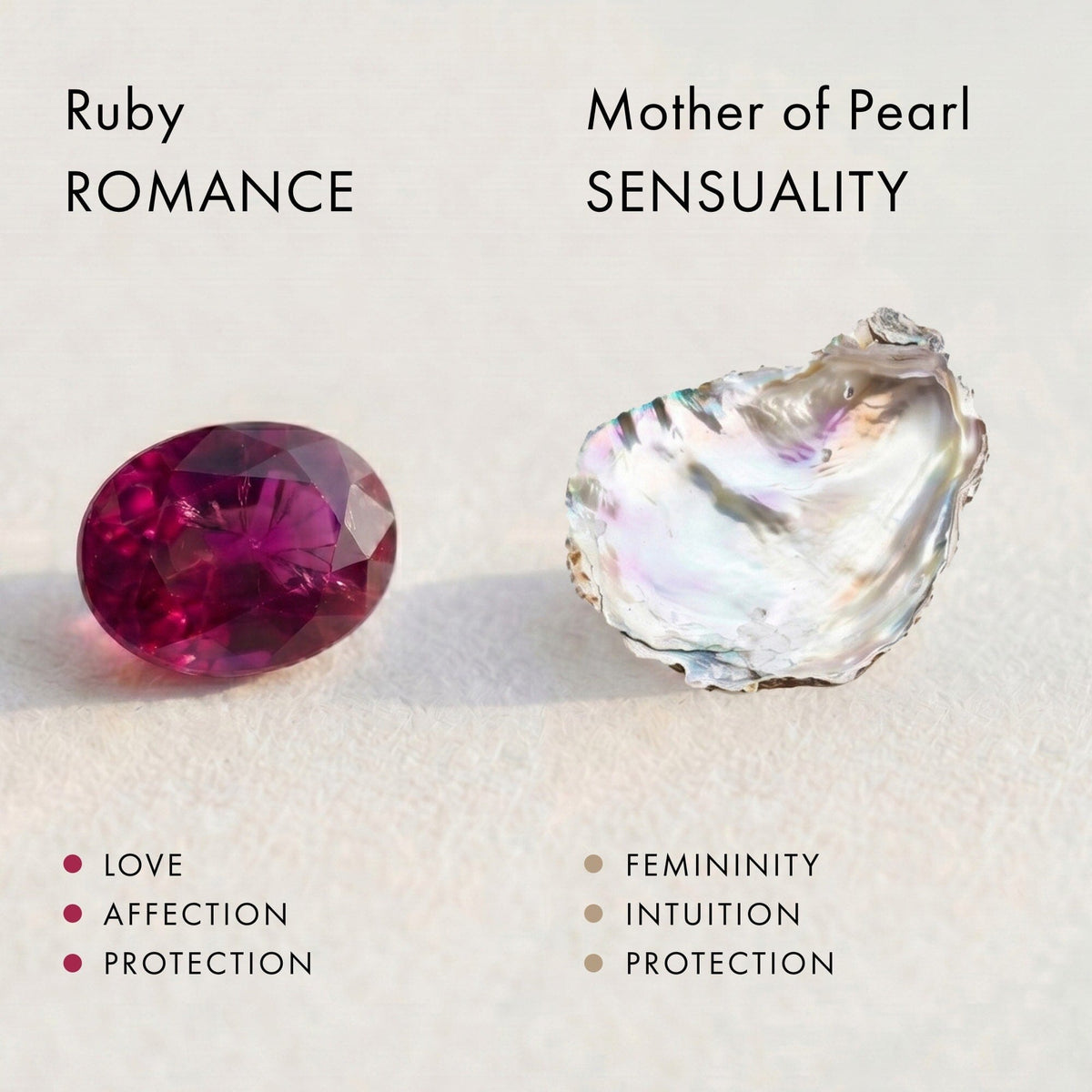 Mother of Pearl Ruby Necklace - Serpent