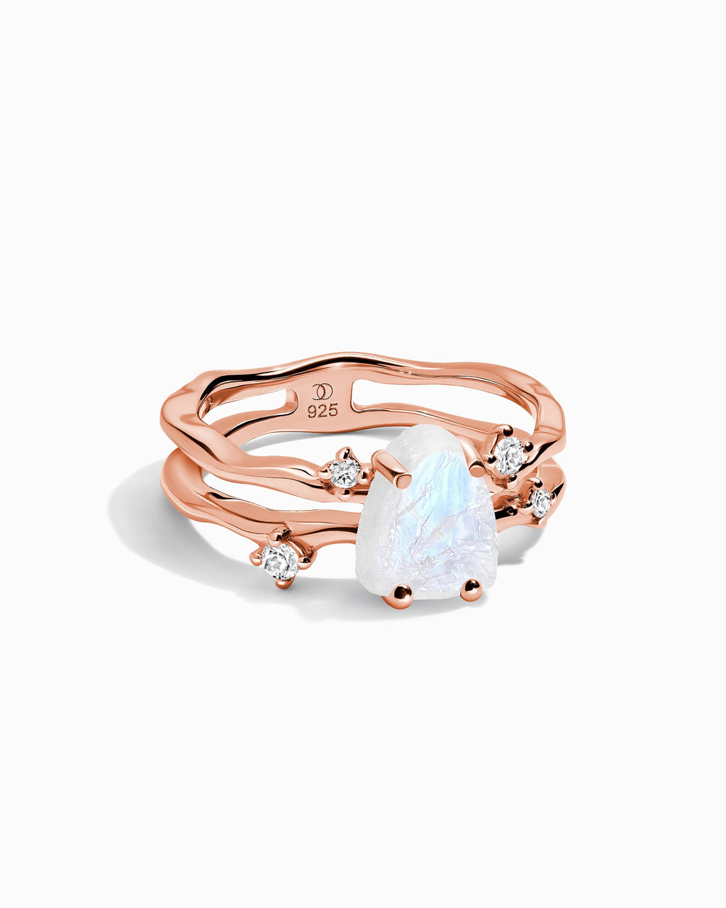 Moonstone Lab Diamond Ring - Flow