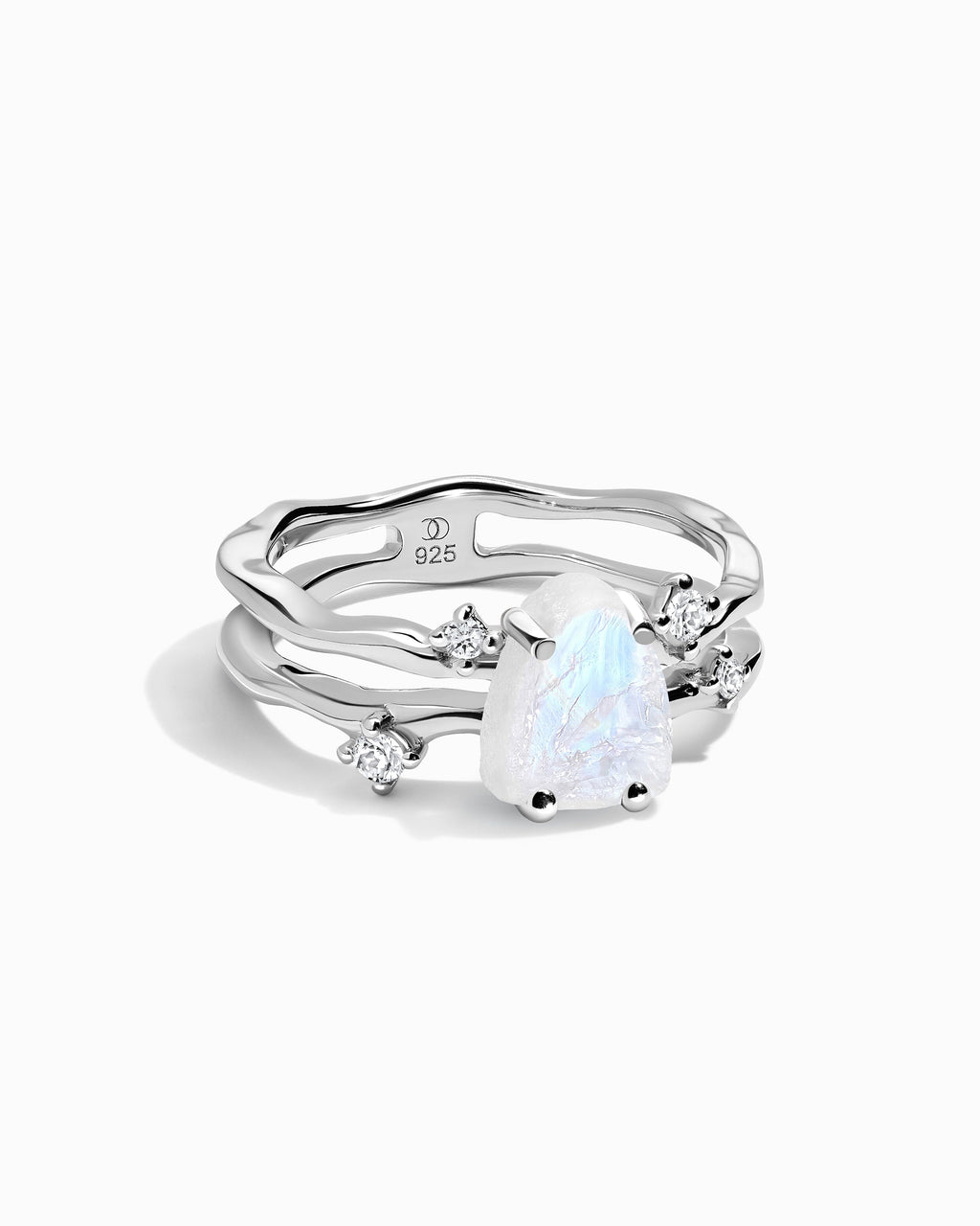 Moonstone Lab Diamond Ring - Flow