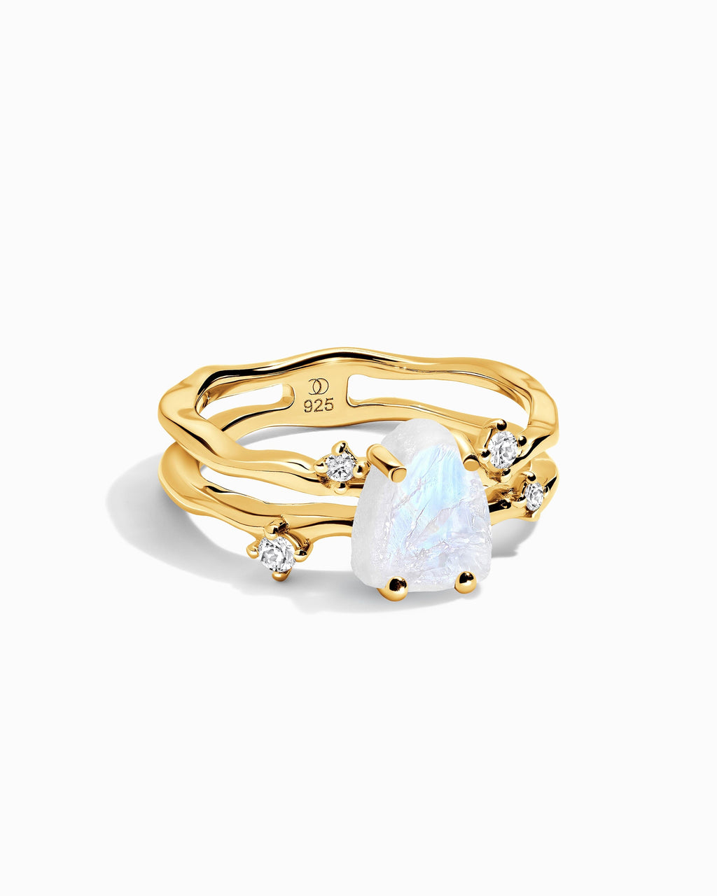 Moonstone Lab Diamond Ring - Flow
