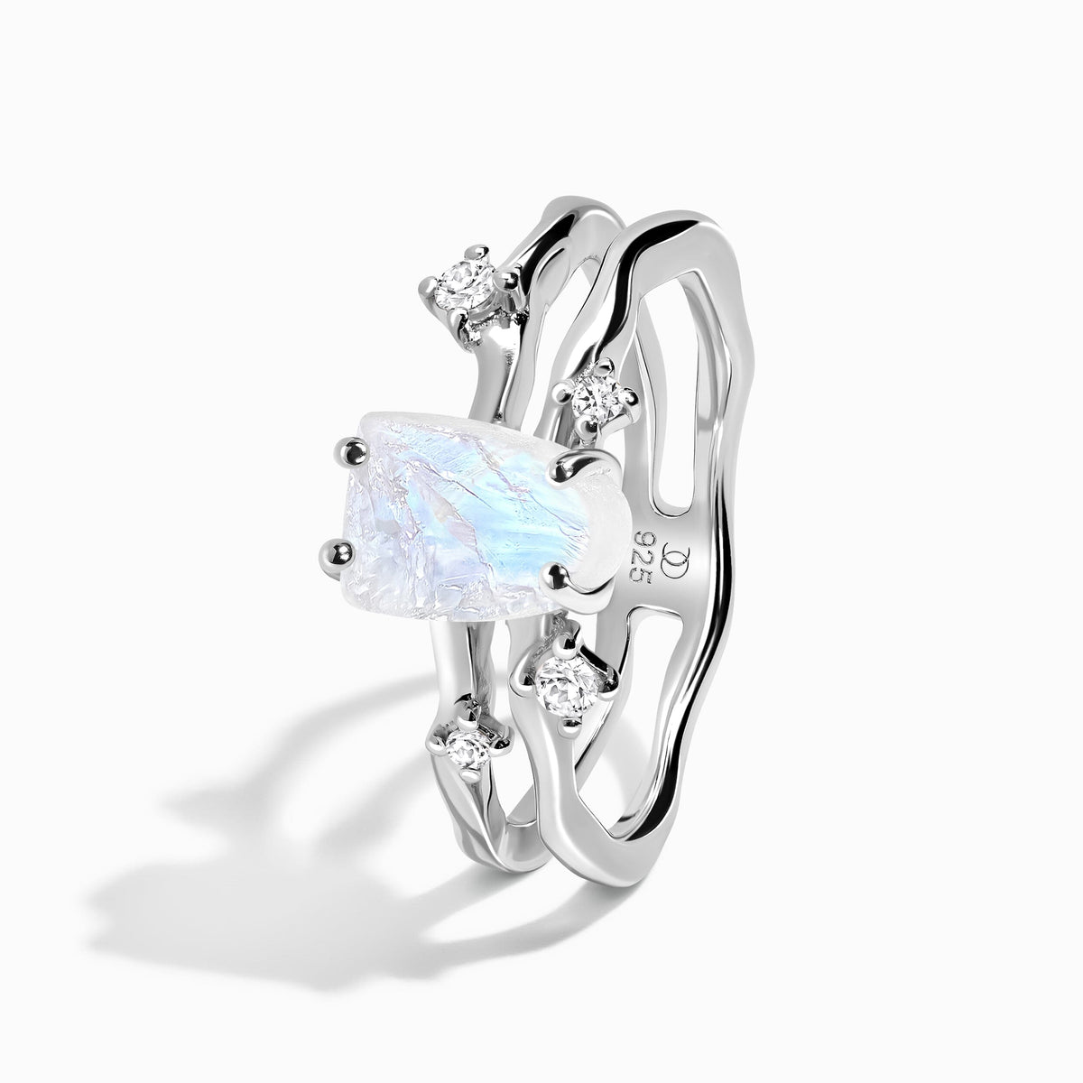 Moonstone Lab Diamond Flow & Stardust Rings