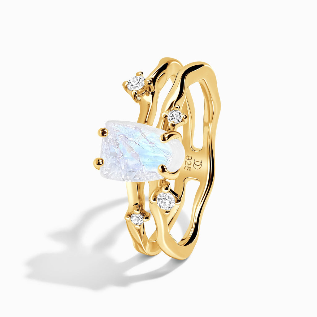 Moonstone Lab Diamond Flow & Stardust Rings