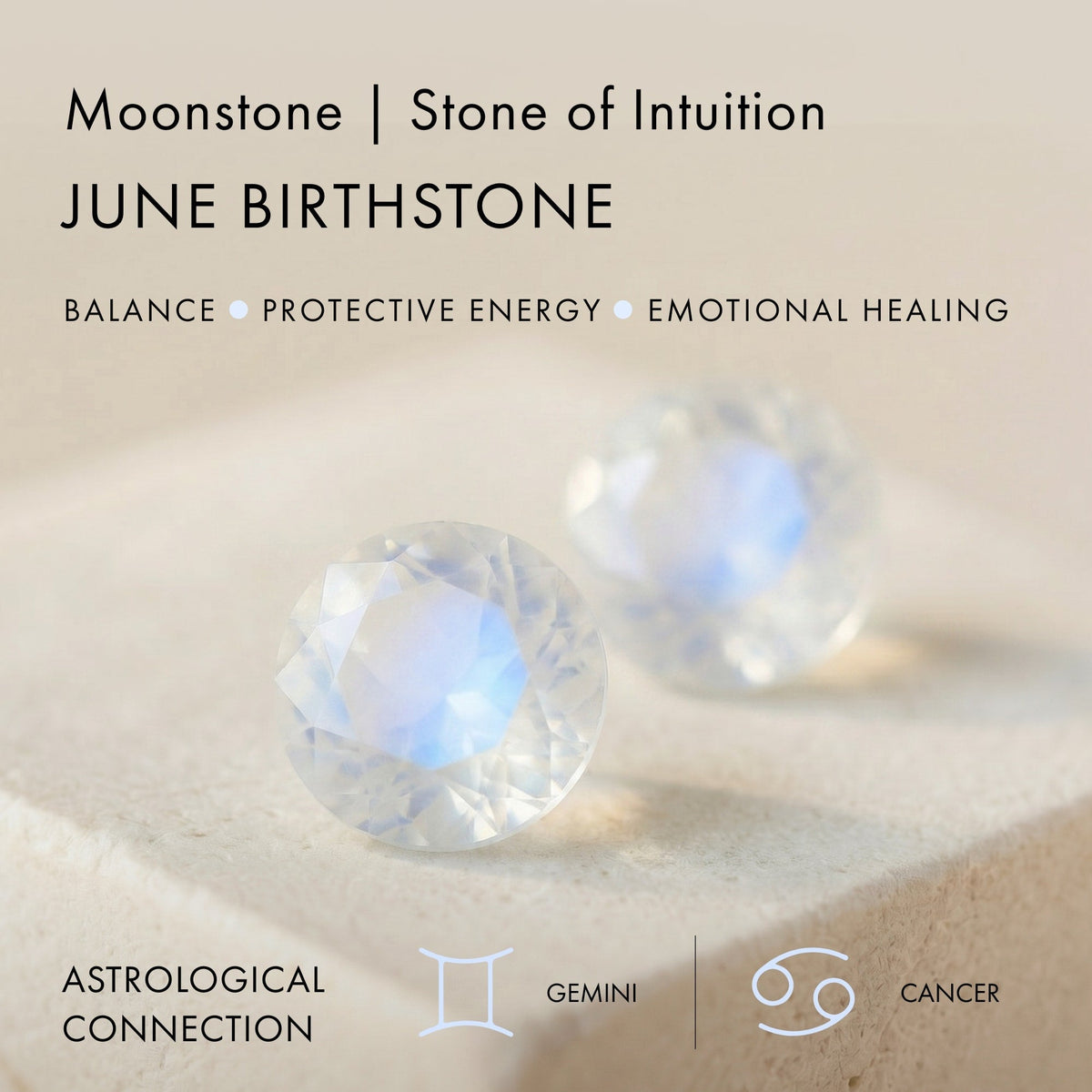 Moonstone Necklace Floating Sway - June Birthstone