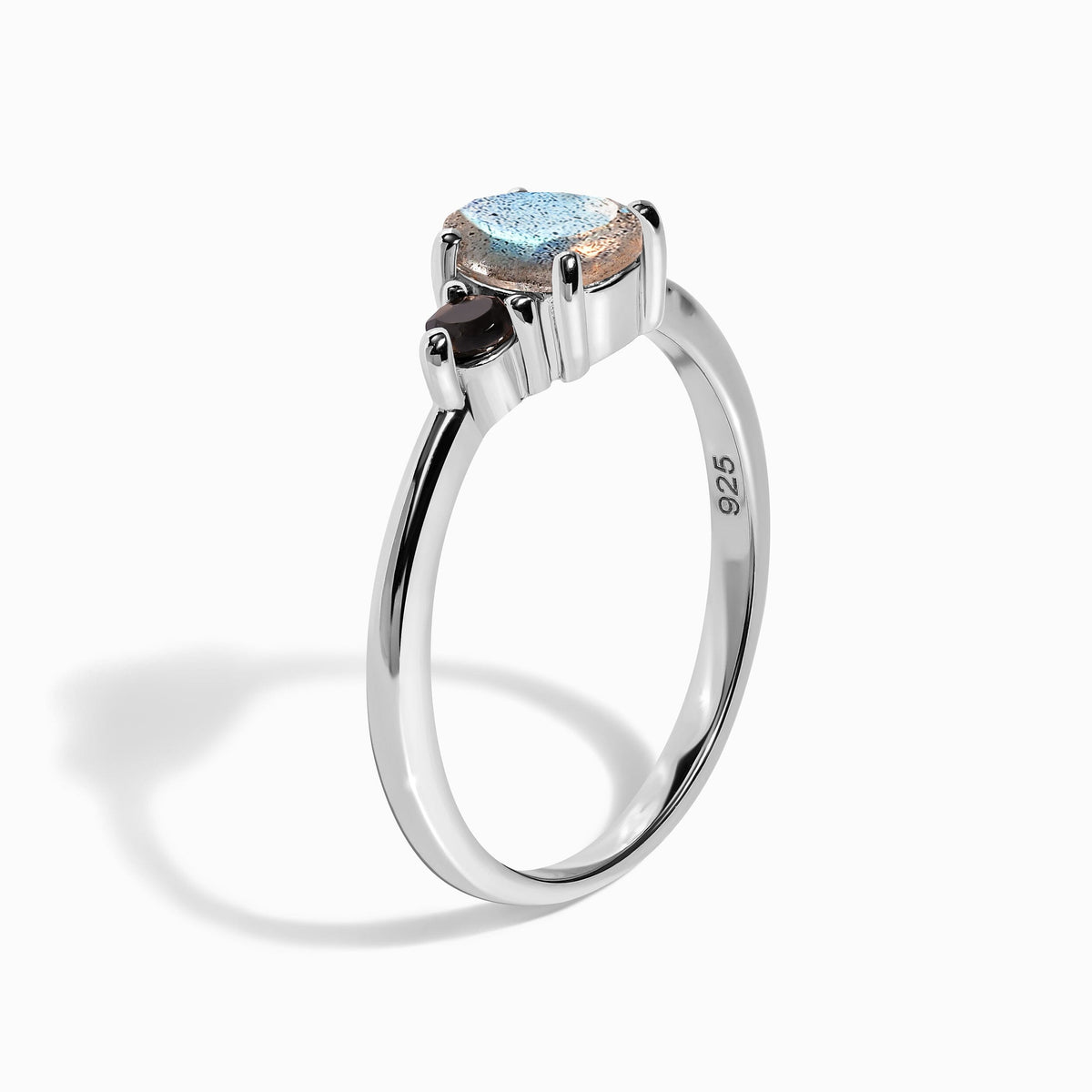 Black Obsidian Labradorite Ring - Lania