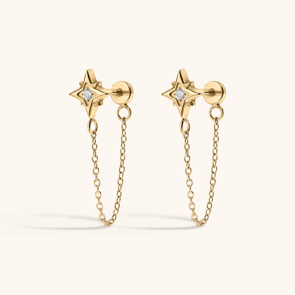 North Star Chain Nap Earrings
