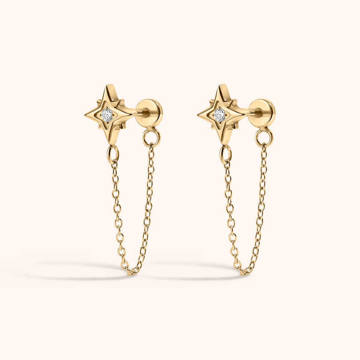 North Star Chain Nap Earrings