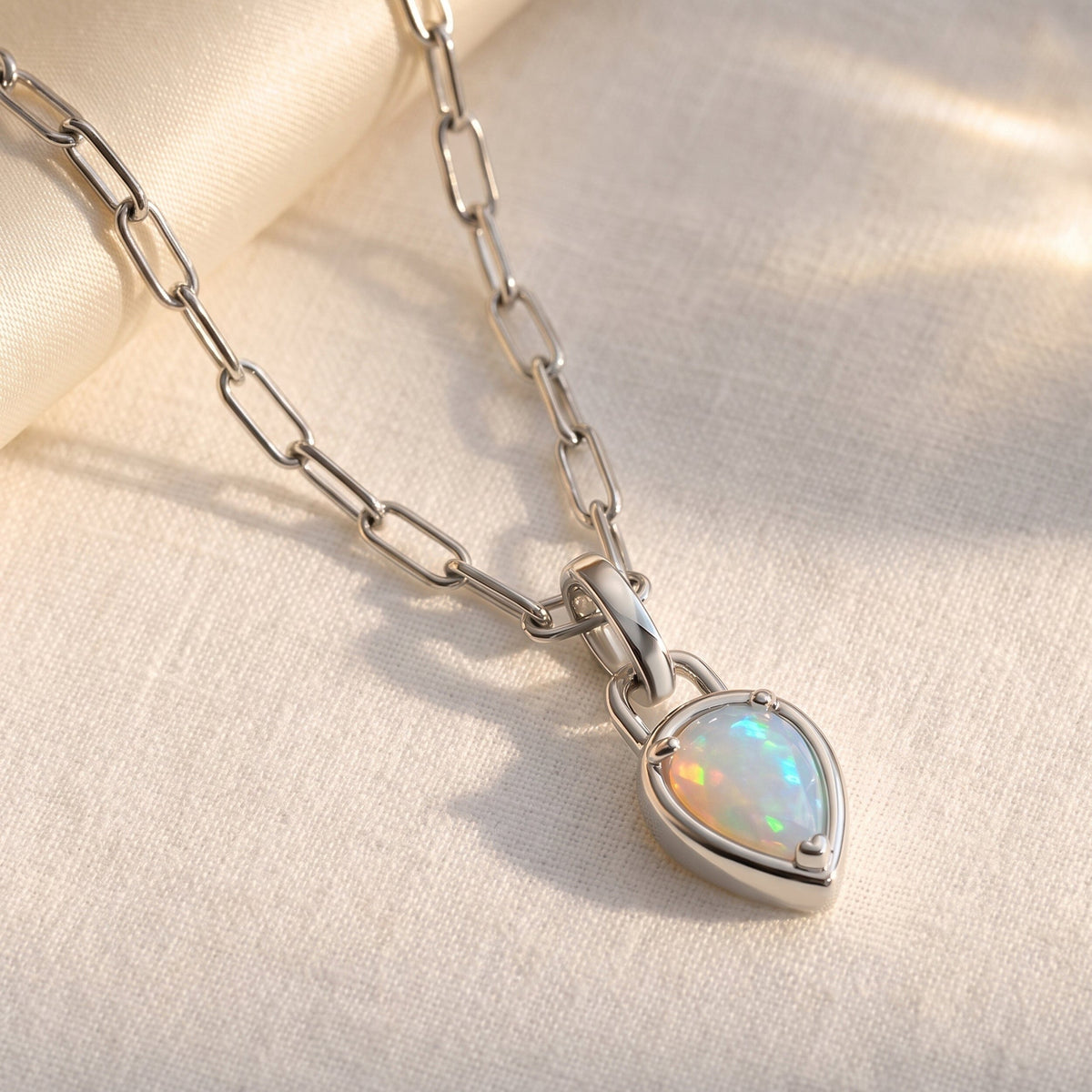 Opal Talis Widelink Necklace - October Birthstone
