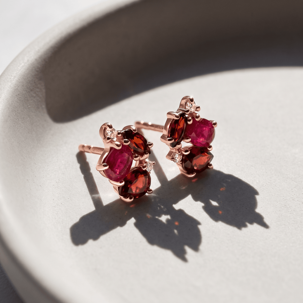 Ruby Garnet Earrings - Orion
