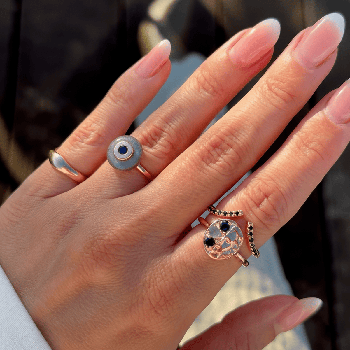 Labradorite Black Spinel Fidget Ring - Ora