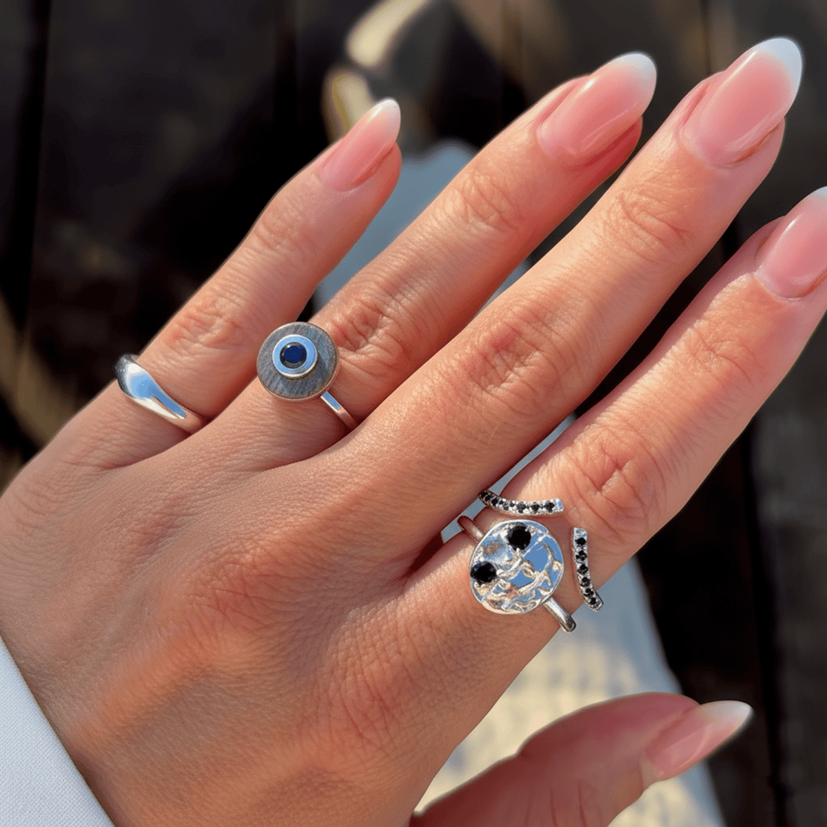 Labradorite Black Spinel Fidget Ring - Ora