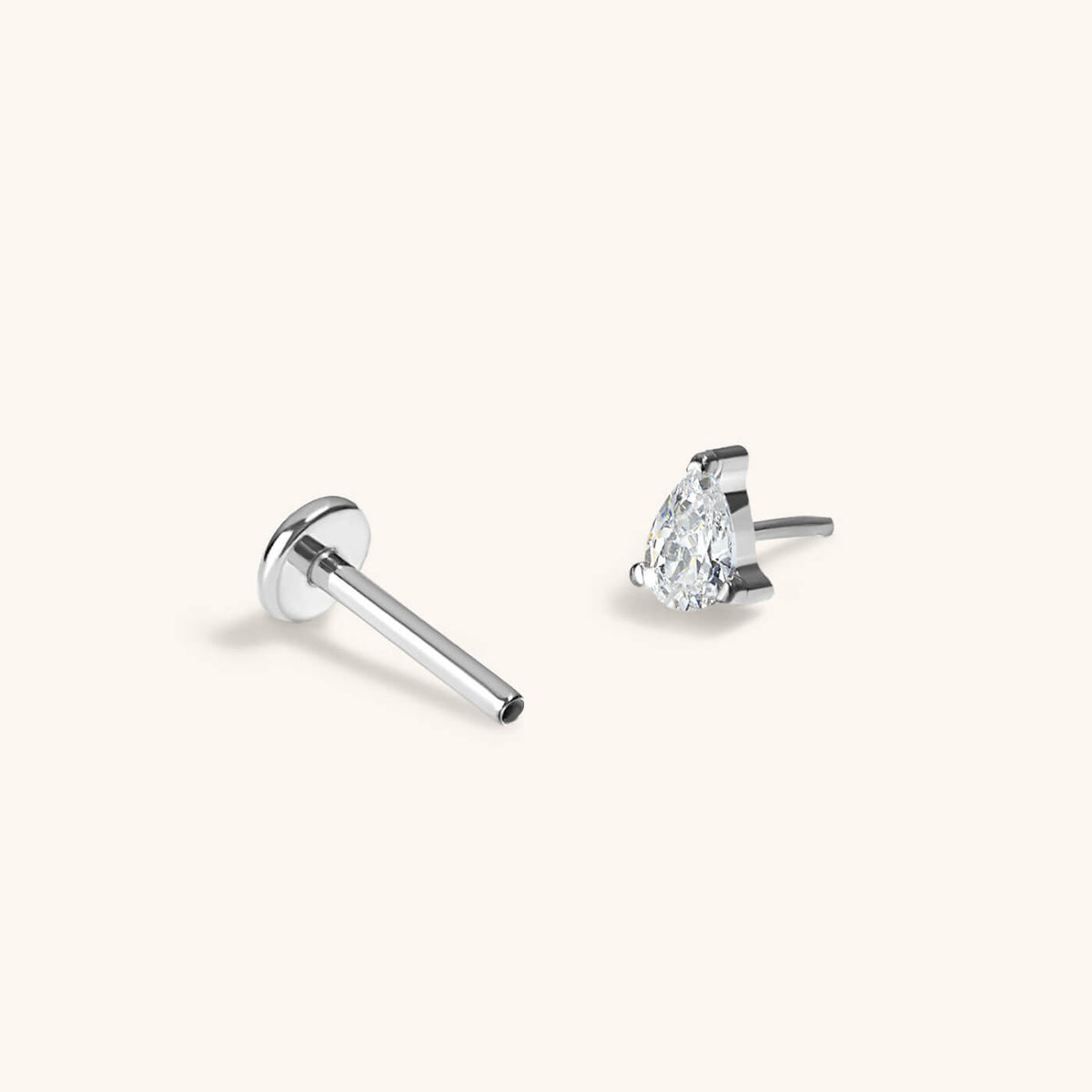 Celestial Crystal Pear Nap Earrings, 3mm
