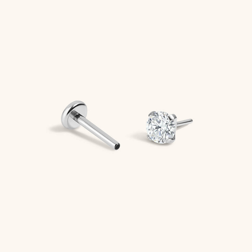 Moissanite Nap Earrings, 3mm