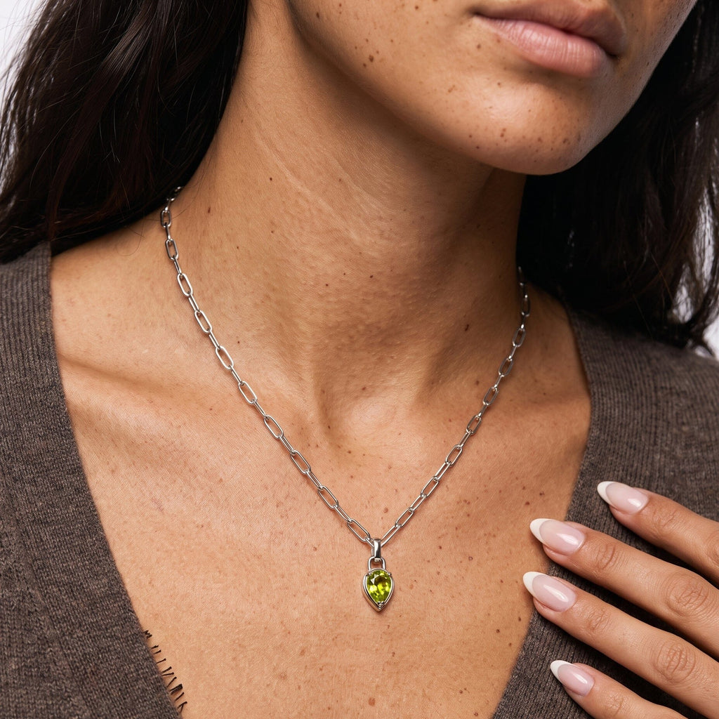 Peridot Talis Widelink Necklace - August Birthstone