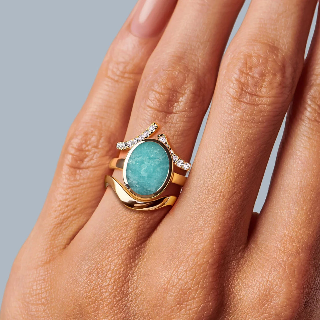 Enfolded Amazonite & Infinite & Waves Rings
