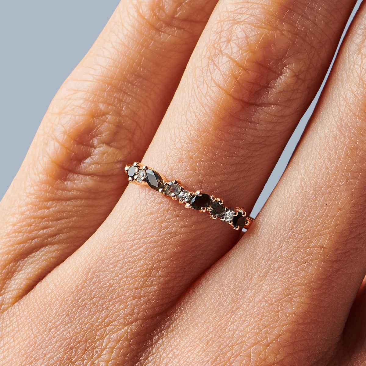 Fine Black Obsidian Lab Diamond Ring - Grace