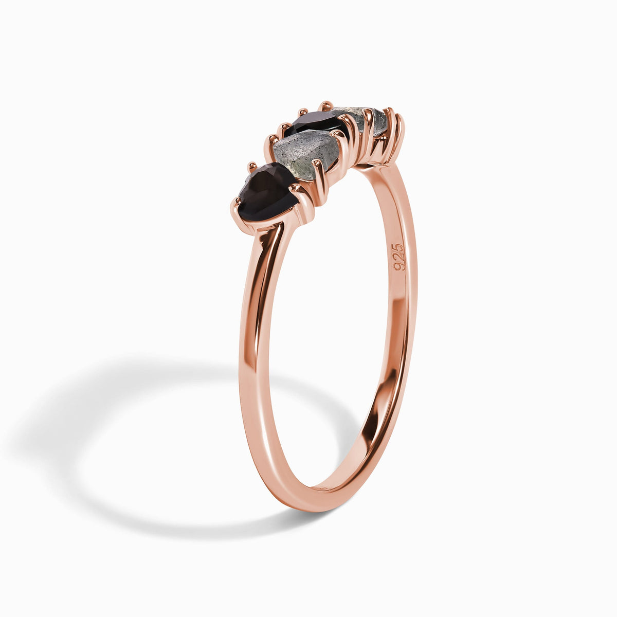 Black Obsidian Labradorite Ring - Crush