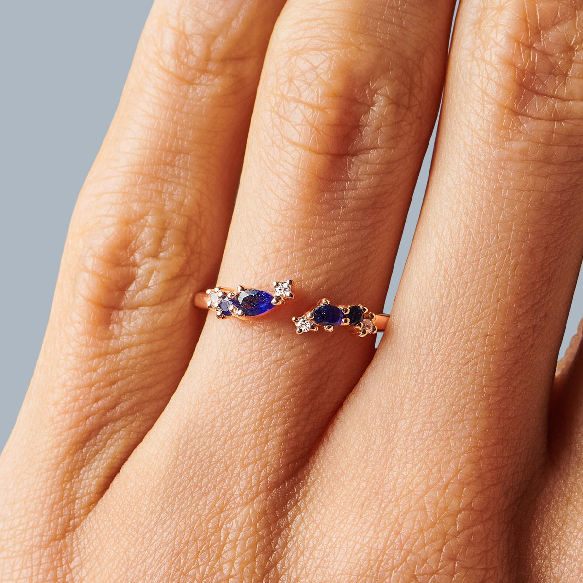 Adjustable Blue Sapphire Ring - Flourish
