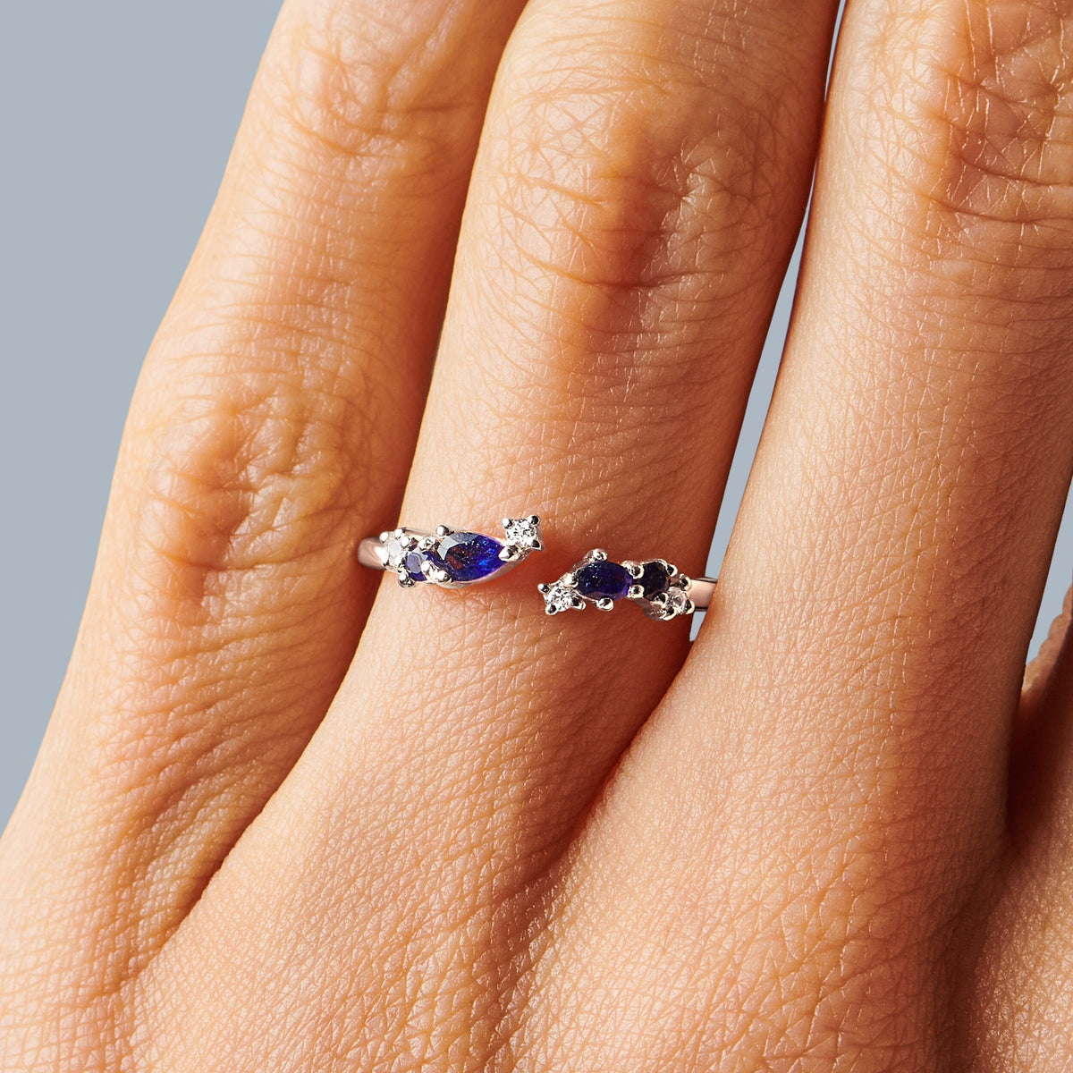 Adjustable Blue Sapphire Ring - Flourish