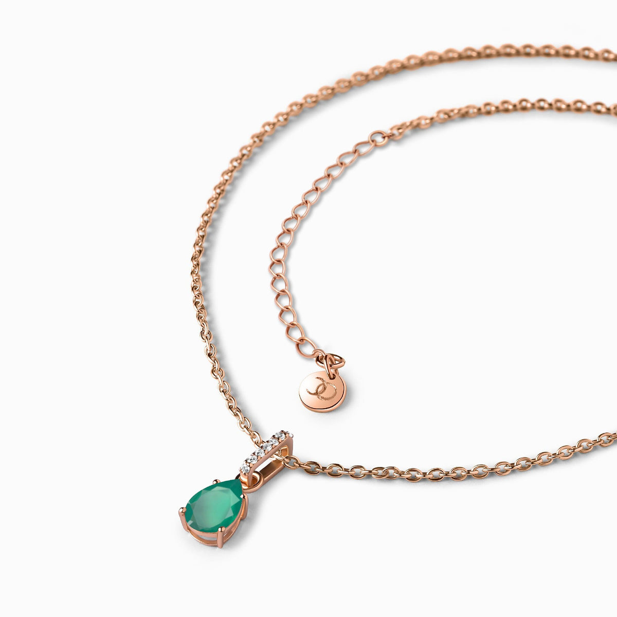 Green Onyx Necklace Sway - May Birthstone