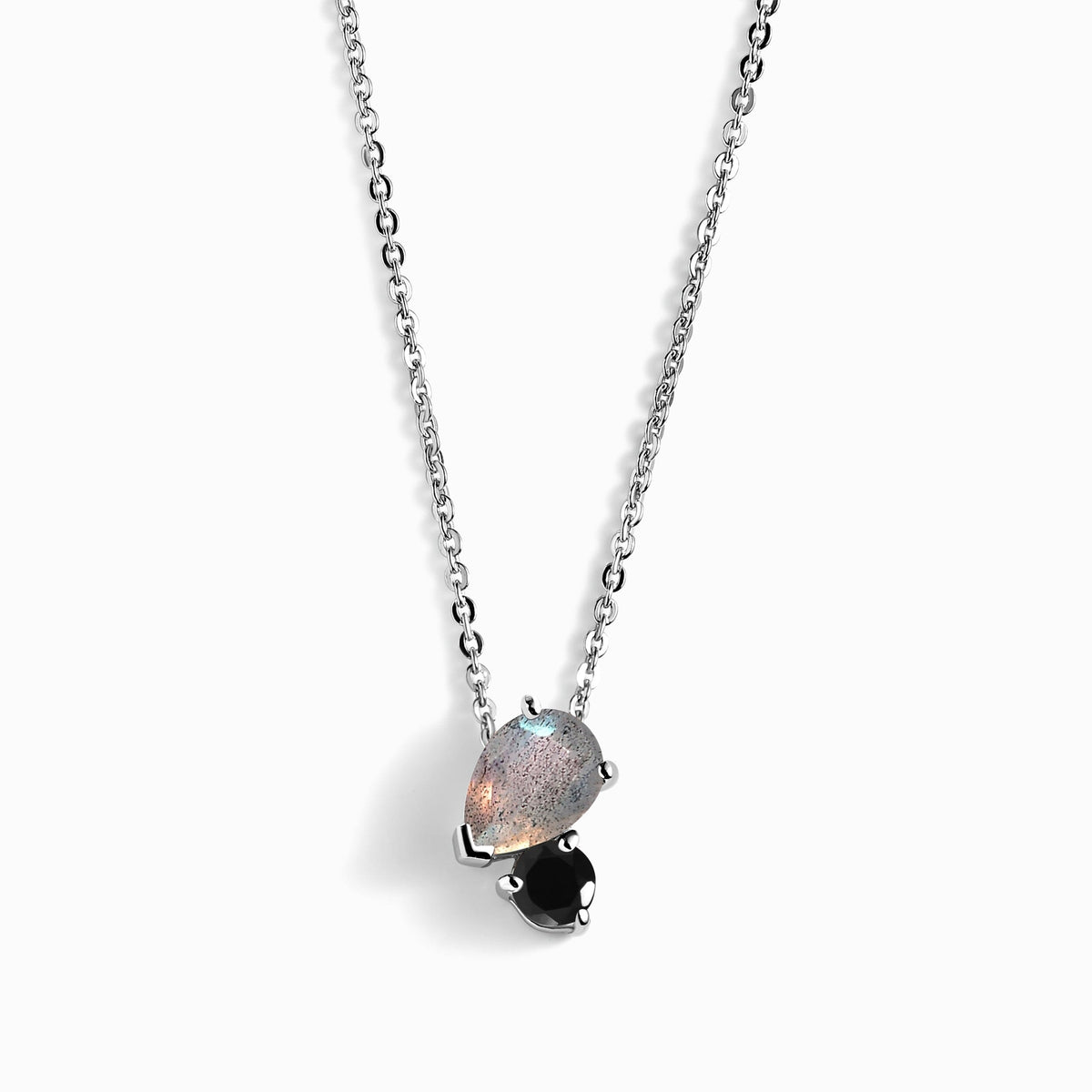 Labradorite & Black Obsidian - Toi Et Moi Necklace