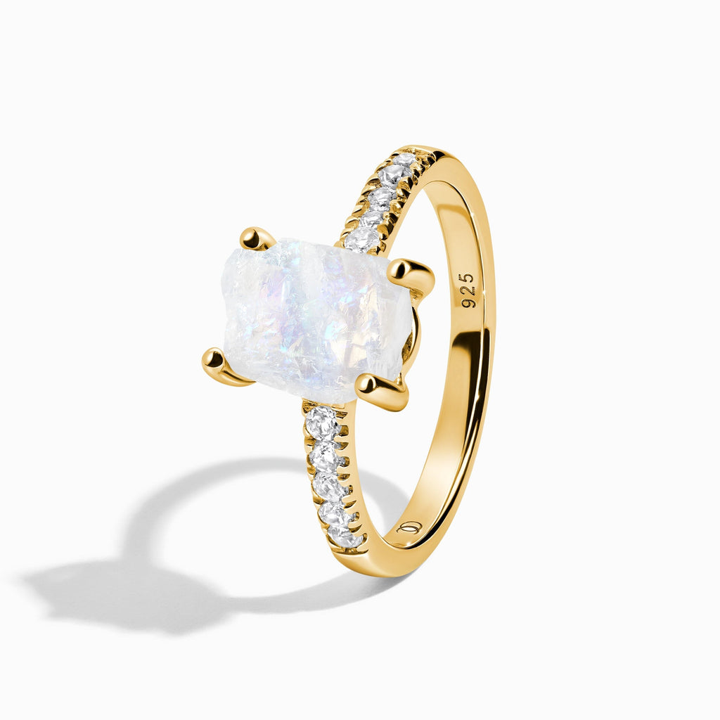 Raw Crystal Ring - Ritzy Moonstone