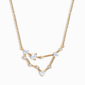Fine Moonstone Lab Diamond Necklace - Capricorn Zodiac Constellation