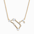 Fine Moonstone Lab Diamond Necklace - Leo Zodiac Constellation