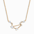 Fine Moonstone Lab Diamond Necklace - Libra Zodiac Constellation