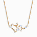 Fine Moonstone Lab Diamond Necklace - Sagittarius Zodiac Constellation