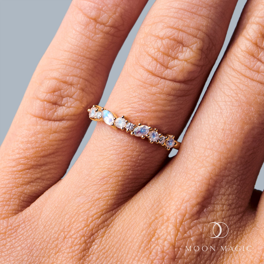 Fine Moonstone Lab Diamond Ring - Grace