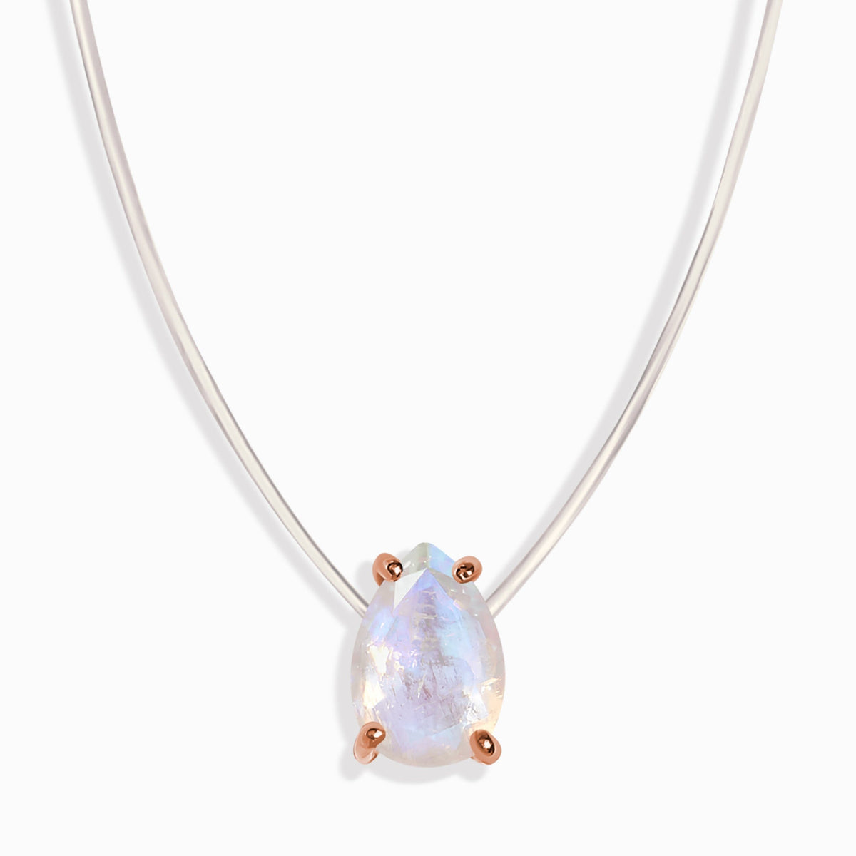 Moonstone Necklace Floating Sway - June Birthstone