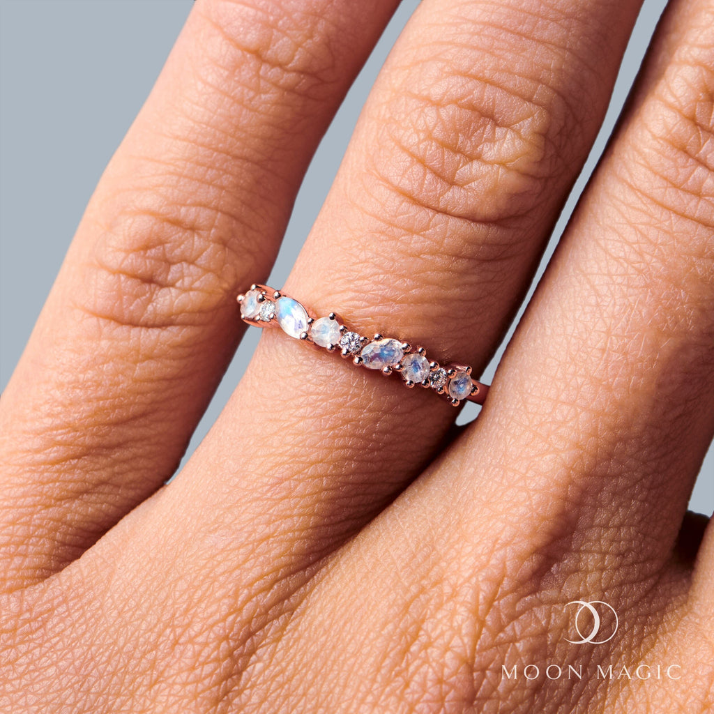 Fine Moonstone Lab Diamond Ring - Grace