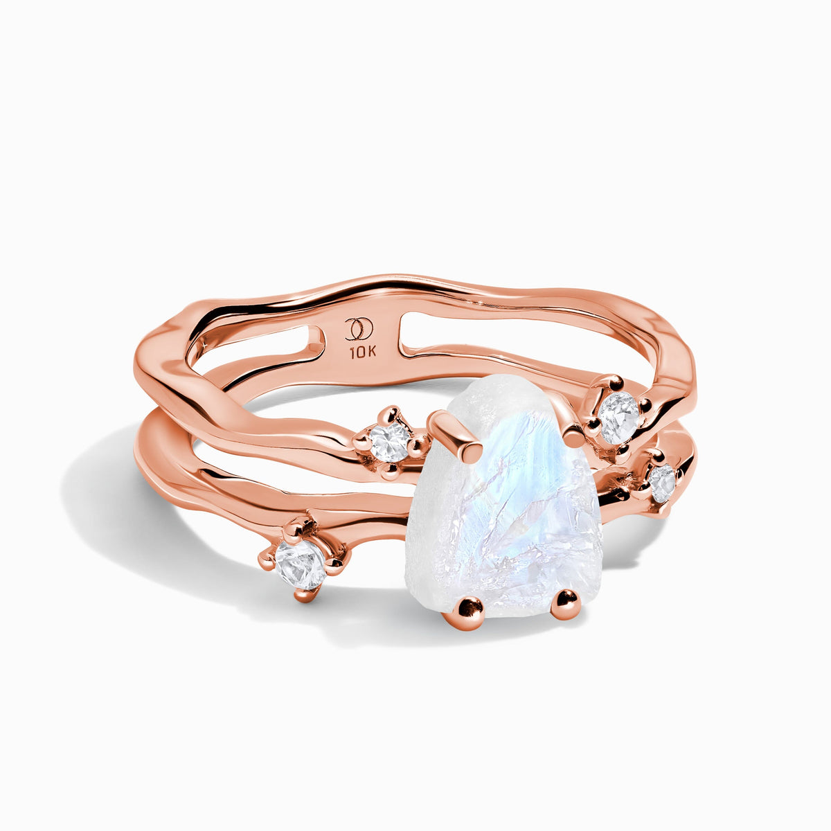 Moonstone Ring - Flow - Solid Gold