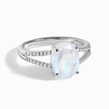 Moonstone Lab Diamond Ring - Princess