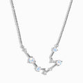 Fine Moonstone Lab Diamond Necklace - Aquarius Zodiac Constellation